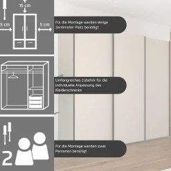 rauch Schwebetürenschrank »Kleiderschrank Schrank Garderobe Schlafzimmerschrank CONTIDO« 3 verschiedene Ausstattungen BASIC/CLASSIC/PREMIUM (inkl. SOFT-CLOSE),aus hochwertigem Material in 6 Breiten 2 Griff-Farben MADE IN GERMANY