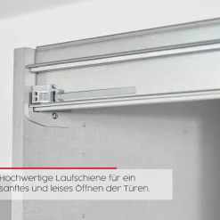 rauch Schwebetürenschrank »Kleiderschrank Schrank Garderobe Schlafzimmerschrank CONTIDO« 3 verschiedene Ausstattungen BASIC/CLASSIC/PREMIUM (inkl. SOFT-CLOSE),aus hochwertigem Material in 6 Breiten 2 Griff-Farben MADE IN GERMANY