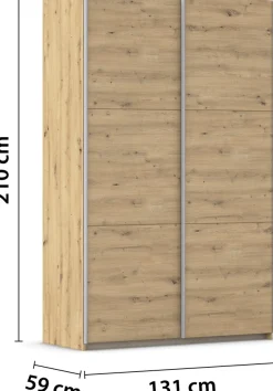 rauch Schwebetürenschrank »Kleiderschrank Drehtürenschrank Schrank Garderobe KRONACH« in 3 Ausstattungen BASIC/CLASSIC/PREMIUM, Breiten 131/175/218/261 cm,optional ohne, mit 1 oder 2 Spiegel, viel Stauraum MADE IN GERMANY