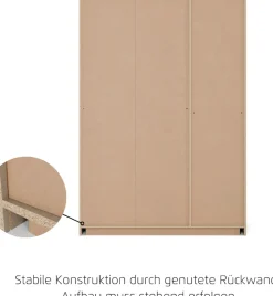 rauch Schwebetürenschrank »Kleiderschrank Drehtürenschrank Schrank Garderobe KRONACH« in 3 Ausstattungen BASIC/CLASSIC/PREMIUM, Breiten 131/175/218/261 cm,optional ohne, mit 1 oder 2 Spiegel, viel Stauraum MADE IN GERMANY