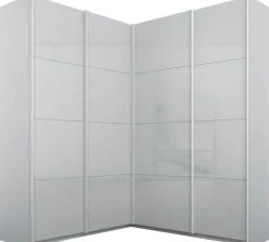 rauch Schwebetürenschrank »Kleiderschrank Garderobe Eckkleiderschrank QUADRA mit edler Glasfront« in den Höhen 210/229 cm, inkl. Soft-Close-Funktion,großer Eckschrank mit viel Stauraum, Maß 181x187 cm MADE IN GERMANY