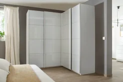 rauch Schwebetürenschrank »Kleiderschrank Garderobe Eckkleiderschrank QUADRA mit edler Glasfront« in den Höhen 210/229 cm, inkl. Soft-Close-Funktion,großer Eckschrank mit viel Stauraum, Maß 181x187 cm MADE IN GERMANY