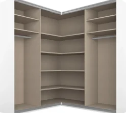 rauch Schwebetürenschrank »Kleiderschrank Garderobe Eckkleiderschrank QUADRA mit edler Glasfront« in den Höhen 210/229 cm, inkl. Soft-Close-Funktion,großer Eckschrank mit viel Stauraum, Maß 181x187 cm MADE IN GERMANY