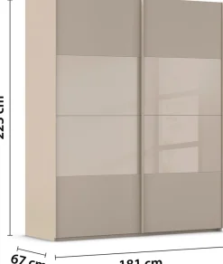 rauch Schwebetürenschrank »Kleiderschrank Schrank Garderobe Schlafzimmerschrank SCALE-FYRA« edle Türen viergeteilt Glas matt/glänzend viele Farben MADE IN GERMANY