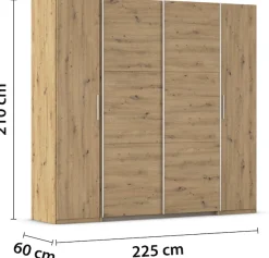 rauch Schwebetürenschrank »Kleiderschrank Drehtürenschrank Schrank Garderobe KRONACH« in 3 Ausstattungen BASIC/CLASSIC/PREMIUM, Breiten 225/268/311/354 cm,mit Dreh- und Schwebetüren und vielen Einlegeböden MADE IN GERMANY