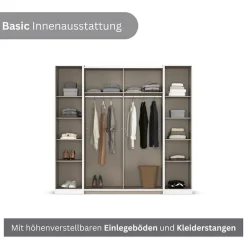 rauch Schwebetürenschrank »Kleiderschrank Drehtürenschrank Schrank Garderobe KRONACH« in 3 Ausstattungen BASIC/CLASSIC/PREMIUM, Breiten 225/268/311/354 cm,mit Dreh- und Schwebetüren und vielen Einlegeböden MADE IN GERMANY