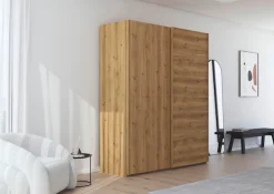 rauch Schwebetürenschrank »Kleiderschrank Schrank Garderobe Schlafzimmerschrank SCALE-WOOD« senkrecht geteilte Türen in robuster massiver Asteiche MADE IN GERMANY