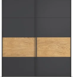 rauch Schwebetürenschrank »Kleiderschrank Schrank Garderobe Schlafzimmerschrank MALVA« Bauchbinde abgesetzt in gebürstetem Eiche Furnier MADE IN GERMANY