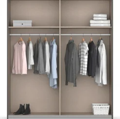 rauch Schwebetürenschrank »Kleiderschrank Schrank Garderobe Schlafzimmerschrank MALVA« Bauchbinde abgesetzt in gebürstetem Eiche Furnier MADE IN GERMANY