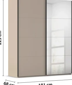 rauch Schwebetürenschrank »Kleiderschrank Schrank Garderobe Schlafzimmerschrank SCALE-FYRA« edle viergeteilte Türen mit Spiegel und vielen Farben MADE IN GERMANY
