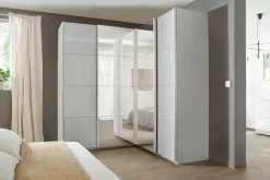 rauch Schwebetürenschrank »Kleiderschrank Garderobe Eckkleiderschrank QUADRA mit edler Glasfront« in den Höhen 210/229 cm, inkl. Soft-Close-Funktion,großer Eckschrank mit viel Stauraum, Maß 181x187 cm MADE IN GERMANY