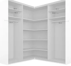 rauch Schwebetürenschrank »Kleiderschrank Garderobe Eckkleiderschrank QUADRA mit edler Glasfront« in den Höhen 210/229 cm, inkl. Soft-Close-Funktion,großer Eckschrank mit viel Stauraum, Maß 181x187 cm MADE IN GERMANY