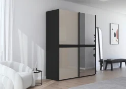 rauch Schwebetürenschrank »Kleiderschrank Schrank Garderobe Schlafzimmerschrank SCALE-LINE« edle Optik mit Bauchbinde mit Glas/Spiegel-Front MADE IN GERMANY