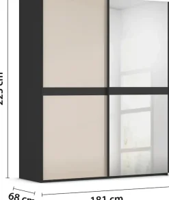rauch Schwebetürenschrank »Kleiderschrank Schrank Garderobe Schlafzimmerschrank SCALE-LINE« edle Optik mit Bauchbinde mit Glas/Spiegel-Front MADE IN GERMANY