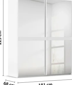 rauch Schwebetürenschrank »Kleiderschrank Schrank Garderobe Schlafzimmerschrank SCALE-LINE« edle Optik mit Bauchbinde in Korpusfarbe Spiegelfront MADE IN GERMANY
