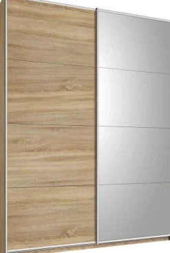 rauch Schwebetürenschrank »Kleiderschrank Schrank Garderobe Ankleide Schlafzimmerschrank GANDRA« Breiten: 136/181/226/271 cm, Höhe 210 cm,voll aufgelegte Spiegelelemente, Metall-Griffleisten MADE IN GERMANY