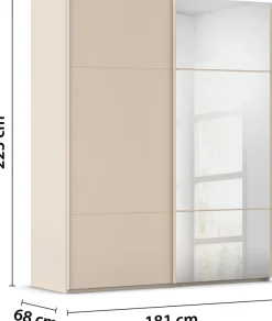 rauch Schwebetürenschrank »Kleiderschrank Schrank Garderobe Schlafzimmerschrank SCALE-TRIO« edle dreigeteilte Front mit 2 Zierleisten und Spiegel MADE IN GERMANY