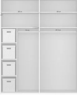 rauch Schwebetürenschrank »Kleiderschrank Schrank Garderobe Schlafzimmerschrank X-TEND« inkl. SOFT-CLOSE-FUNKTION,inkl. Wäscheeinteilung mit 4 Stoffboxen MADE IN GERMANY