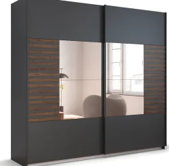 rauch Schwebetürenschrank »Kleiderschrank Schrank Garderobe Schlafzimmerschrank BAREA« Front- Auflage in moderner Lamellen-Optik und Spiegel MADE IN GERMANY