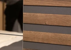 rauch Schwebetürenschrank »Kleiderschrank Schrank Garderobe Schlafzimmerschrank BAREA« Front- Auflage in moderner Lamellen-Optik und Spiegel MADE IN GERMANY