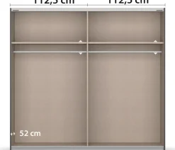 rauch Schwebetürenschrank »Kleiderschrank Schrank Garderobe Schlafzimmerschrank BAREA« Front- Auflage in moderner Lamellen-Optik und Spiegel MADE IN GERMANY