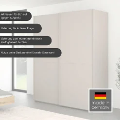rauch Schwebetürenschrank »Kleiderschrank Schrank Garderobe Schlafzimmerschrank SCALE-LINE« edle Optik mit Bauchbinde in Korpusfarbe Dekorfront MADE IN GERMANY