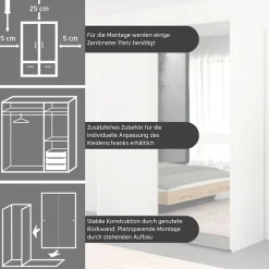 rauch Schwebetürenschrank »Kleiderschrank Schrank Garderobe Schlafzimmerschrank SCALE-LINE« edle Optik mit Bauchbinde in Korpusfarbe Dekorfront MADE IN GERMANY