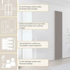 rauch Schwebetürenschrank »Kleiderschrank Schrank Garderobe Wäscheschrank TEGIO« mit hochwertigen Holzdekoraufleistung und Glasfront MADE IN GERMANY