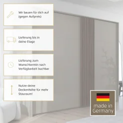 rauch Schwebetürenschrank »Kleiderschrank Schrank Garderobe Wäscheschrank TEGIO« mit hochwertigen Holzdekoraufleistung und Glasfront MADE IN GERMANY