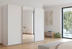rauch Schwebetürenschrank »Kleiderschrank Schrank Garderobe Wäscheschrank Ankleide KULMBACH« Breite 271 cm,in 2 Höhen erhältlich, mit Metallgriffleisten MADE IN GERMANY