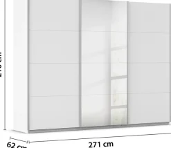 rauch Schwebetürenschrank »Kleiderschrank Schrank Garderobe Wäscheschrank Ankleide KULMBACH« Breite 271 cm,in 2 Höhen erhältlich, mit Metallgriffleisten MADE IN GERMANY