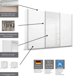 rauch Schwebetürenschrank »Kleiderschrank Schrank Garderobe Wäscheschrank Ankleide KULMBACH« Breite 271 cm,in 2 Höhen erhältlich, mit Metallgriffleisten MADE IN GERMANY
