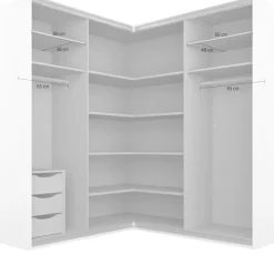 rauch Schwebetürenschrank »Kleiderschrank Garderobe Eckkleiderschrank QUADRA mit edler Glasfront« Maß 181x187 cm, Höhen 210/229 cm, inkl. Soft-Close-Funktion,extra großer Eckschrank inkl. Schubladeneinsatz MADE IN GERMANY
