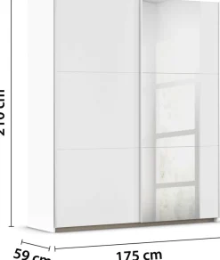 rauch Schwebetürenschrank »Kleiderschrank Schrank GarderobeAURELIO« 3 Ausstattungen BASIC/CLASSIC/PREMIUM (inkl. SOFT-CLOSE-FUNKTION),zeitloses Design, viele Farben, Breiten 175/218/261 cm MADE IN GERMANY