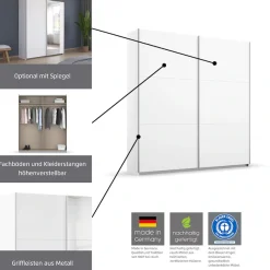 rauch Schwebetürenschrank »Kleiderschrank Schrank GarderobeAURELIO« 3 Ausstattungen BASIC/CLASSIC/PREMIUM (inkl. SOFT-CLOSE-FUNKTION),zeitloses Design, viele Farben, Breiten 175/218/261 cm MADE IN GERMANY