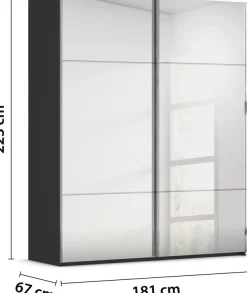 rauch Schwebetürenschrank »Kleiderschrank Schrank Garderobe Schlafzimmerschrank SCALE-TRIO« edle dreigeteilte Front mit 2 Zierleisten Spiegelfront MADE IN GERMANY