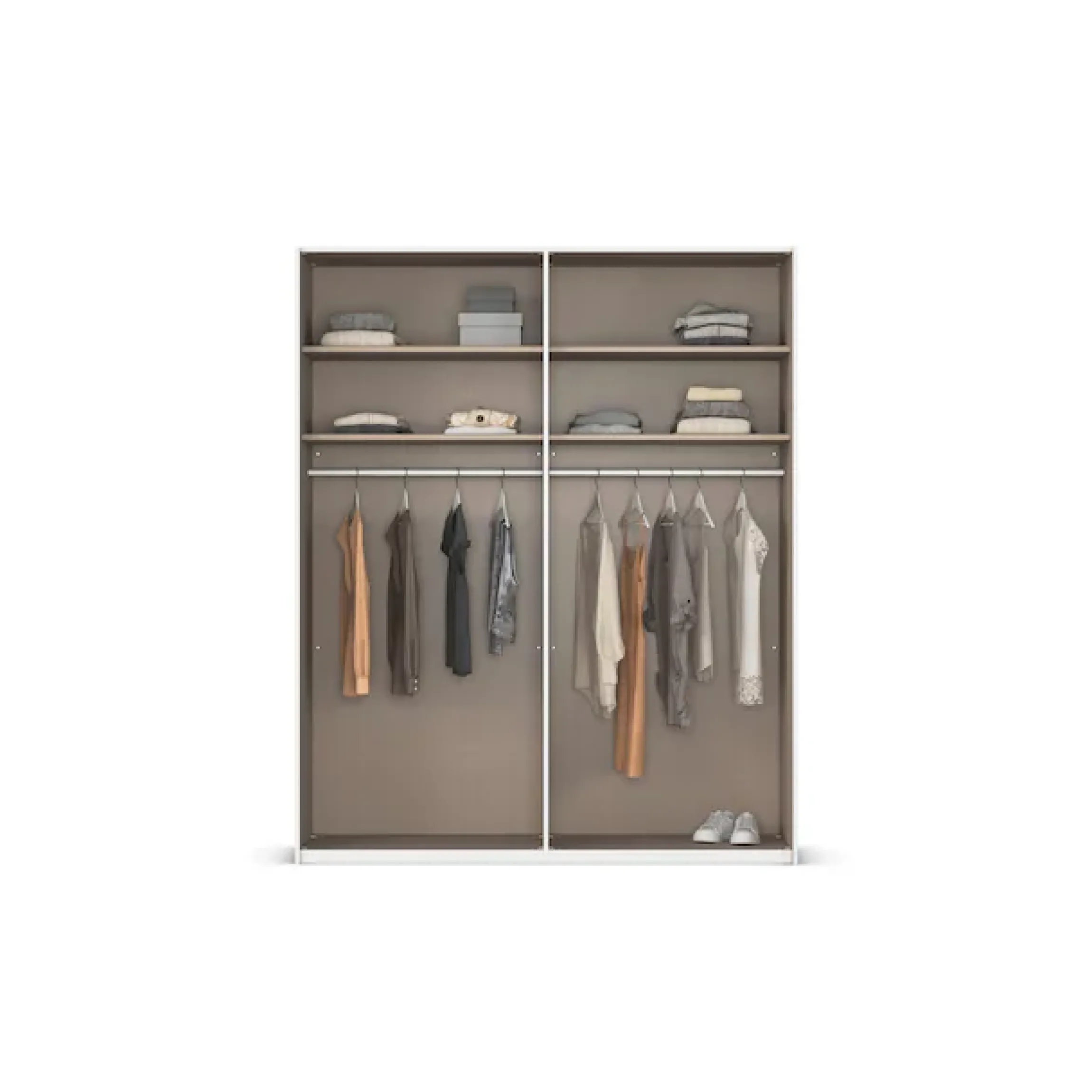 rauch Schwebetürenschrank »Kleiderschrank Schrank Garderobe Schlafzimmerschrank SCALE-TRIO« edle dreigeteilte Front mit 2 Zierleisten Spiegelfront MADE IN GERMANY