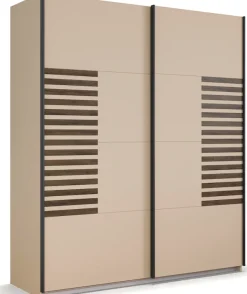 rauch Schwebetürenschrank »Kleiderschrank Schrank Garderobe Schlafzimmerschrank BAREA« Front mit Auflage in moderner Lamellen-Optik MADE IN GERMANY