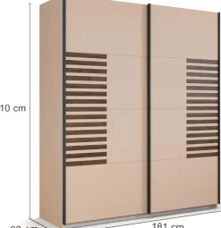 rauch Schwebetürenschrank »Kleiderschrank Schrank Garderobe Schlafzimmerschrank BAREA« Front mit Auflage in moderner Lamellen-Optik MADE IN GERMANY