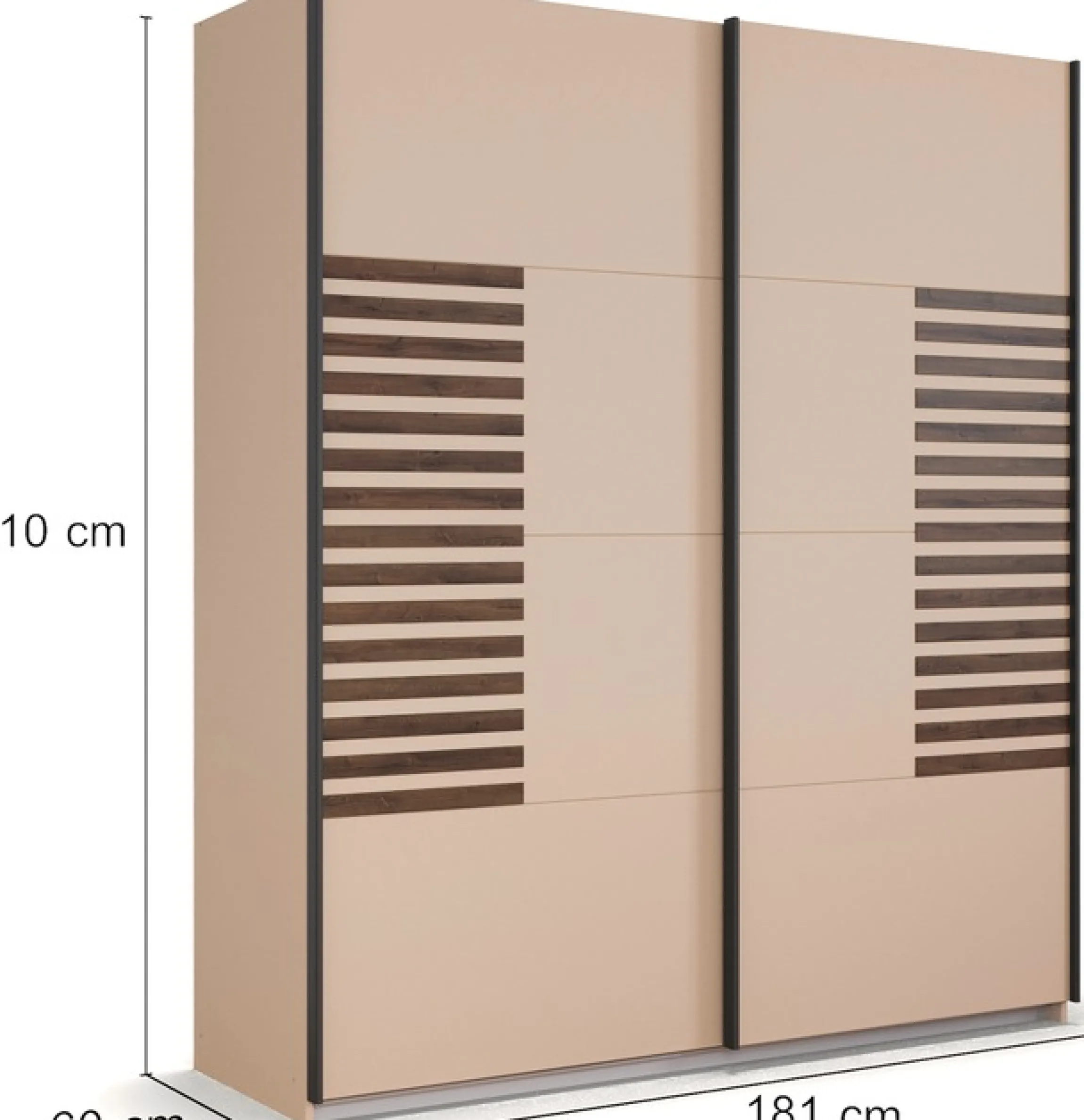 rauch Schwebetürenschrank »Kleiderschrank Schrank Garderobe Schlafzimmerschrank BAREA« Front mit Auflage in moderner Lamellen-Optik MADE IN GERMANY