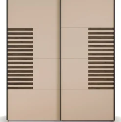 rauch Schwebetürenschrank »Kleiderschrank Schrank Garderobe Schlafzimmerschrank BAREA« Front mit Auflage in moderner Lamellen-Optik MADE IN GERMANY