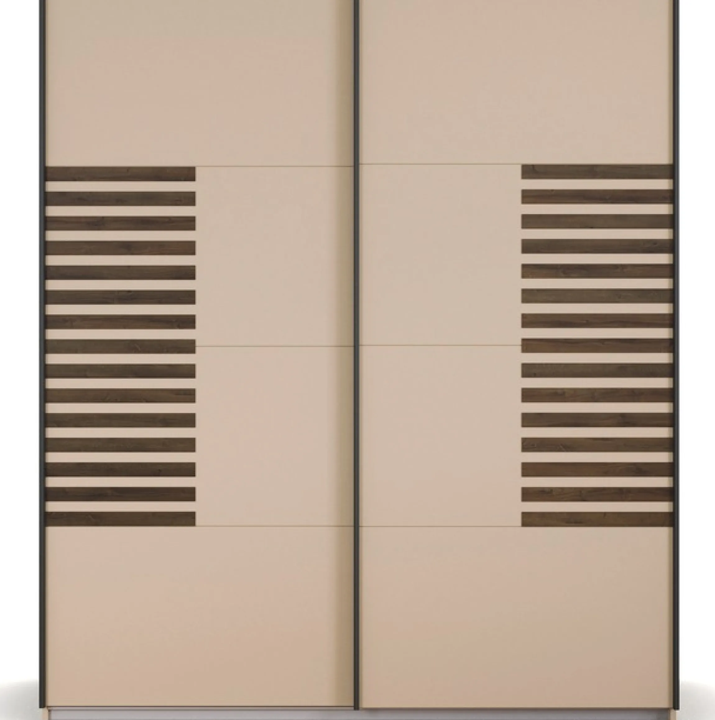 rauch Schwebetürenschrank »Kleiderschrank Schrank Garderobe Schlafzimmerschrank BAREA« Front mit Auflage in moderner Lamellen-Optik MADE IN GERMANY