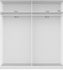 rauch Schwebetürenschrank »Kleiderschrank Schrank Garderobe Wäscheschrank SATURN« 3 verschiedene Ausstattungen BASIC/CLASSIC/PREMIUM (inkl. SOFT-CLOSE),zeitlose Farbkombinationen, B/H/T: 175/191/59 cm MADE IN GERMANY
