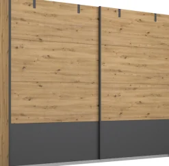 rauch Schwebetürenschrank »Schrank Kleiderschrank Ankleide Garderobe BIRMINGHAM« Breite/Höhe/Tiefe: 226/210/62 cm,im Industrial-Style, Griffleisten in Graumetallic MADE IN GERMANY