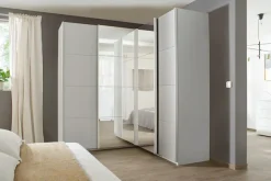 rauch Schwebetürenschrank »Schrank Garderobe Eckkleiderschrank QUADRA Front in Dekor/Hochglanz« Maß 181x187 cm, Höhen 210/229 cm, inkl. Soft-Close-Funktion,extra großer Eckschrank inkl. Schubladeneinsatz MADE IN GERMANY