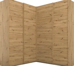 rauch Schwebetürenschrank »Schrank Garderobe Eckkleiderschrank QUADRA Front in Dekor/Hochglanz« Maß 181x187 cm, Höhen 210/229 cm, inkl. Soft-Close-Funktion,extra großer Eckschrank inkl. Schubladeneinsatz MADE IN GERMANY