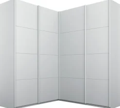 rauch Schwebetürenschrank »Schrank Garderobe Eckkleiderschrank QUADRA Front in Dekor/Hochglanz« in den Höhen 210/229 cm, inkl. Soft-Close-Funktion,großer Eckschrank mit viel Stauraum, Maß 181x187 cm MADE IN GERMANY