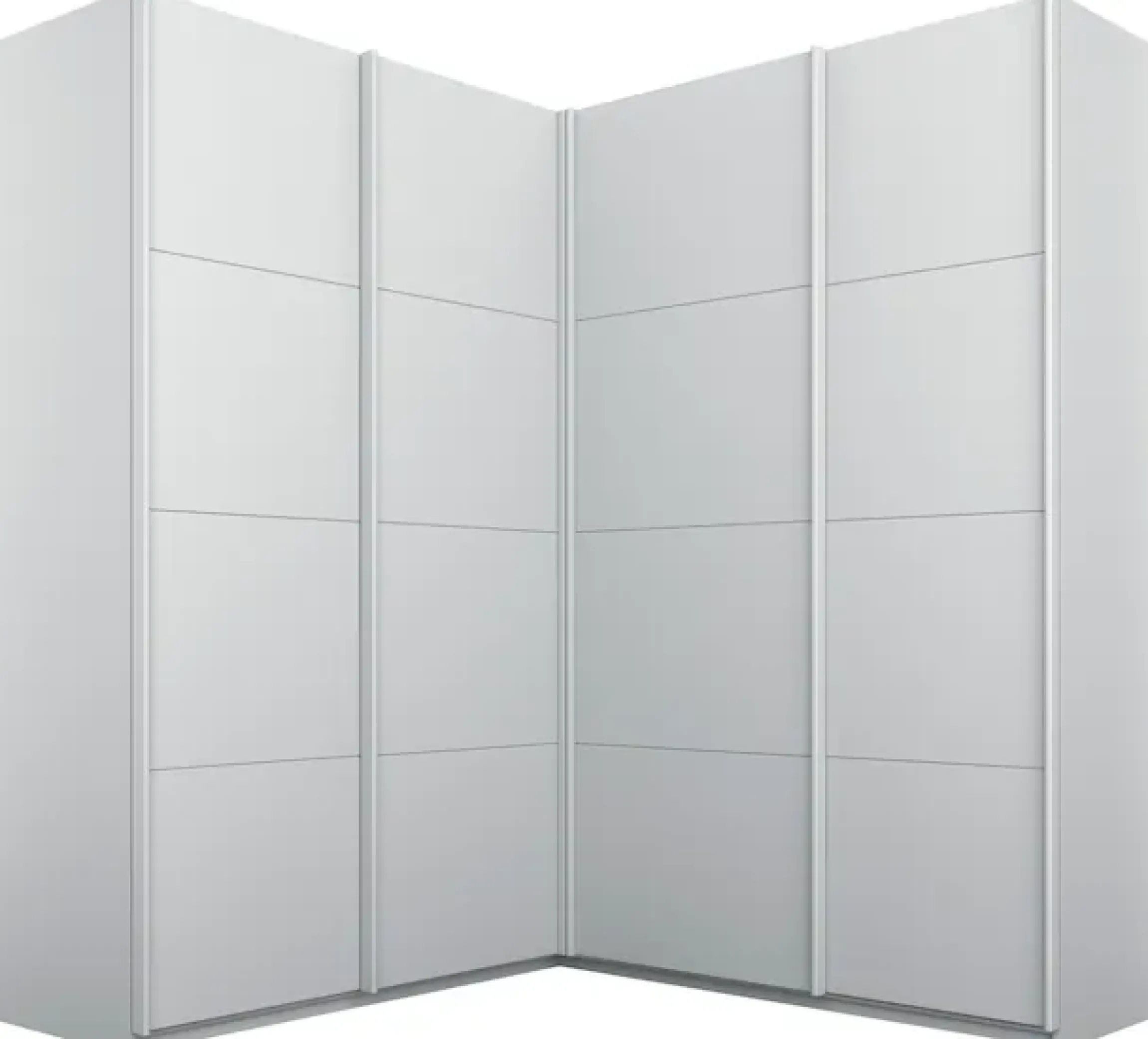 rauch Schwebetürenschrank »Schrank Garderobe Eckkleiderschrank QUADRA Front in Dekor/Hochglanz« in den Höhen 210/229 cm, inkl. Soft-Close-Funktion,großer Eckschrank mit viel Stauraum, Maß 181x187 cm MADE IN GERMANY