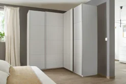 rauch Schwebetürenschrank »Schrank Garderobe Eckkleiderschrank QUADRA Front in Dekor/Hochglanz« in den Höhen 210/229 cm, inkl. Soft-Close-Funktion,großer Eckschrank mit viel Stauraum, Maß 181x187 cm MADE IN GERMANY