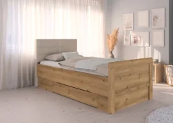 rauch Stauraumbett »Bett Einzelbett Stollenbett Bettkästen EVELYN« in Komforthöhe mit Polsterkopfteil sowie Schubladen MADE IN GERMANY